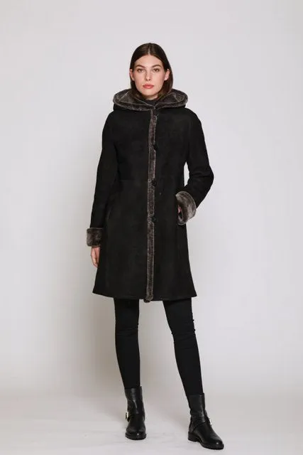 7271HD Easy Body Reversible Shearling  with Hood   $750.00 Burnt Umber ONLY