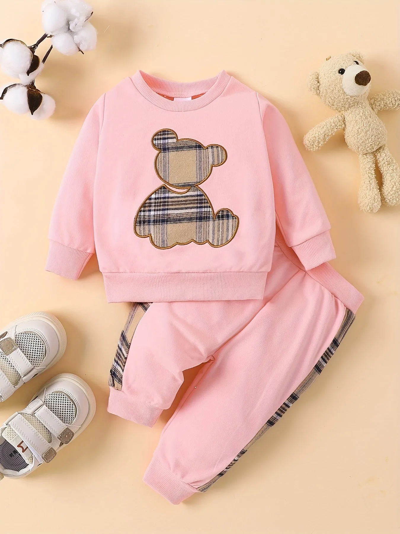 Adorable Bear Embroidered Baby Outfit Set