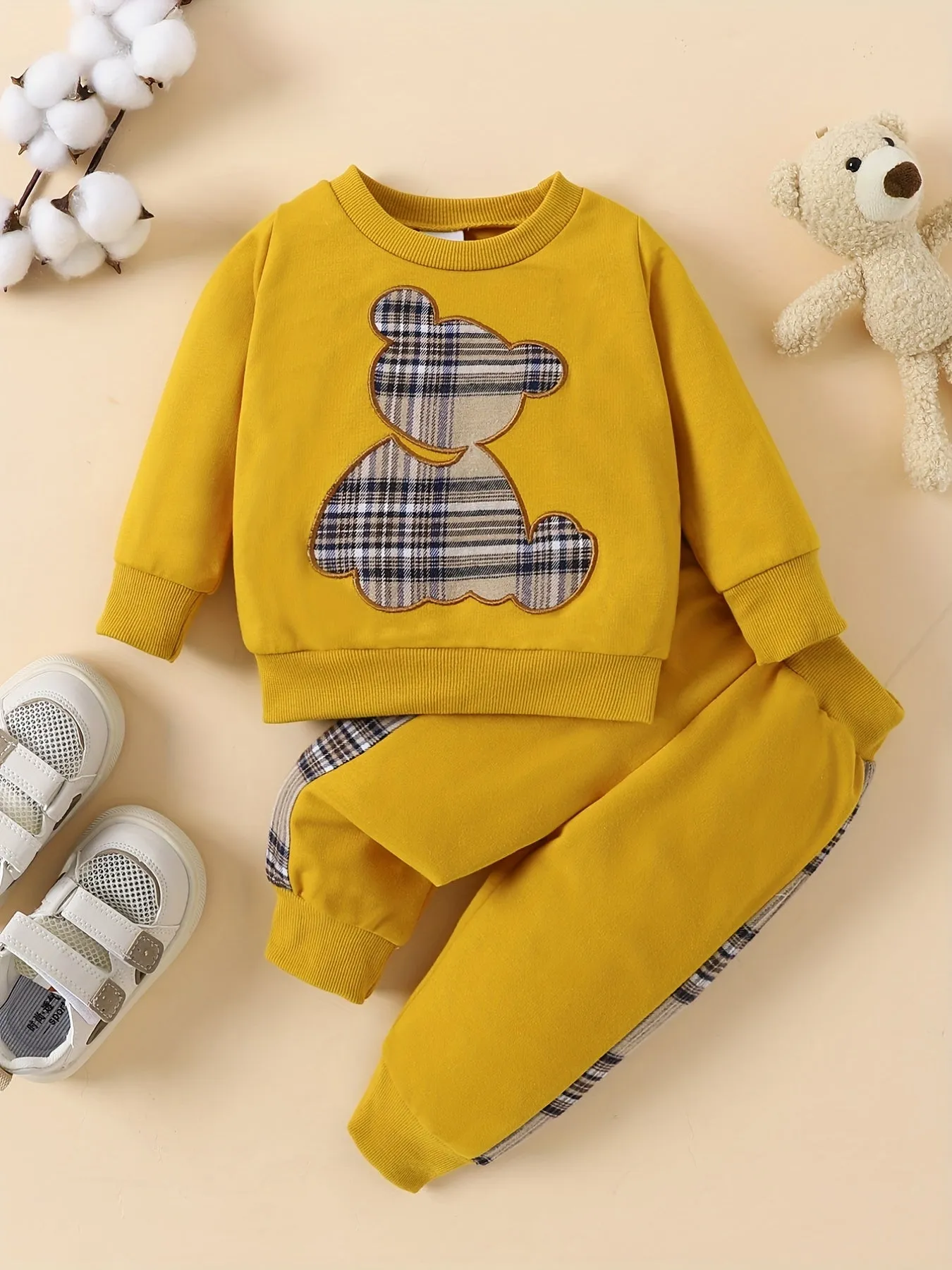 Adorable Bear Embroidered Baby Outfit Set