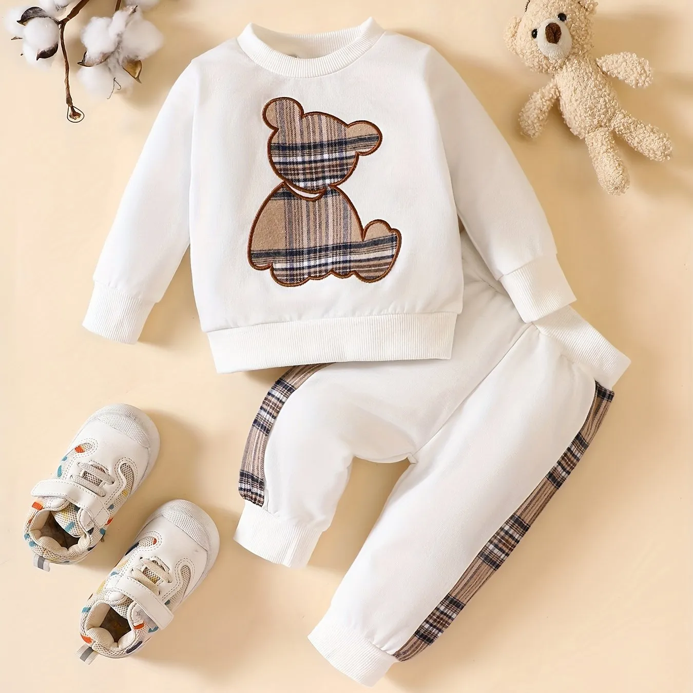 Adorable Bear Embroidered Baby Outfit Set