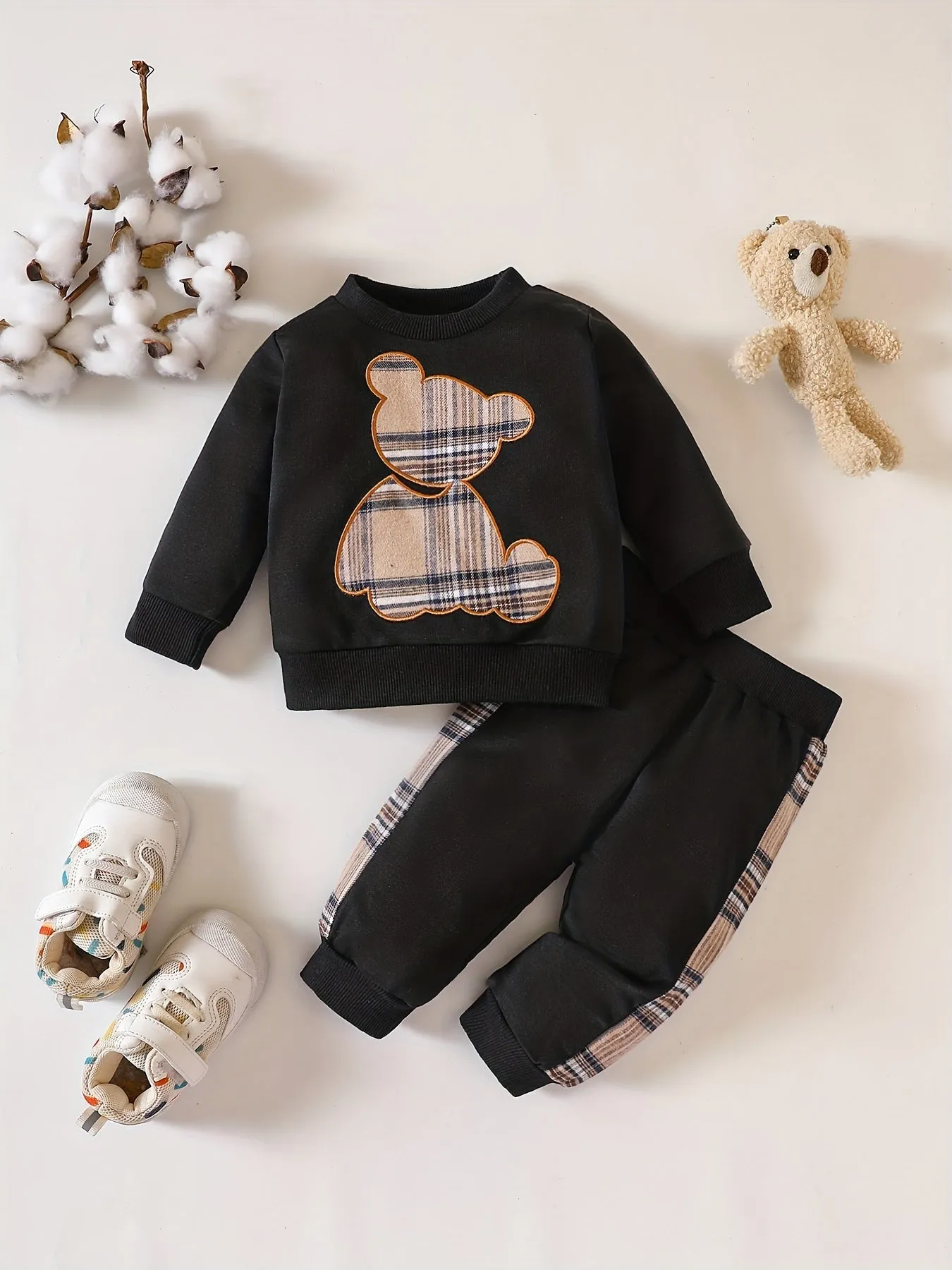 Adorable Bear Embroidered Baby Outfit Set