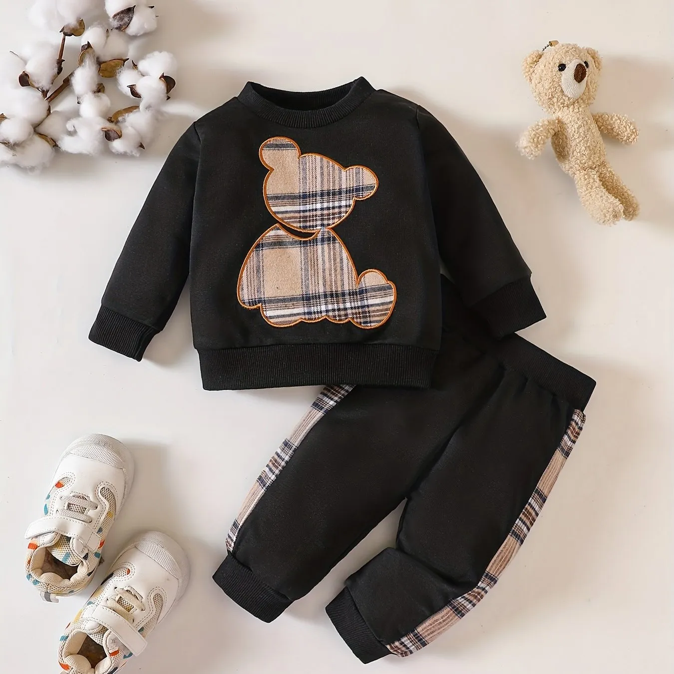 Adorable Bear Embroidered Baby Outfit Set