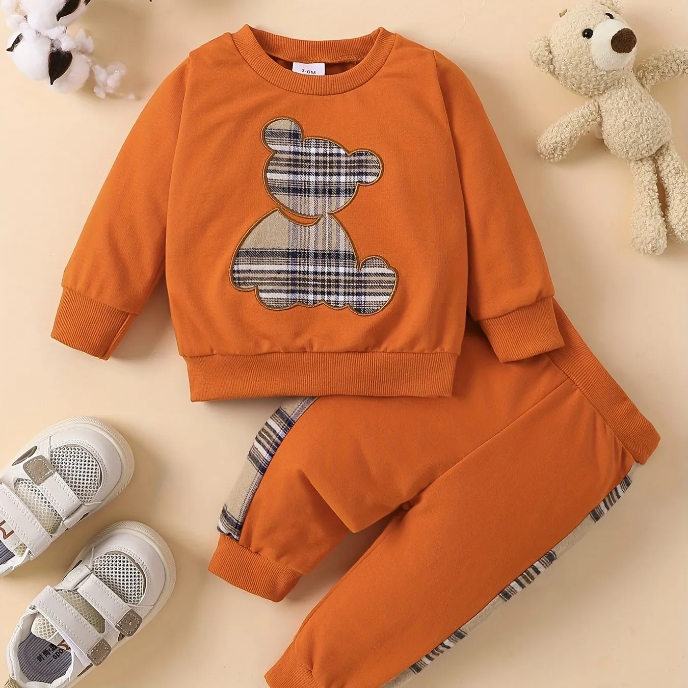 Adorable Bear Embroidered Baby Outfit Set