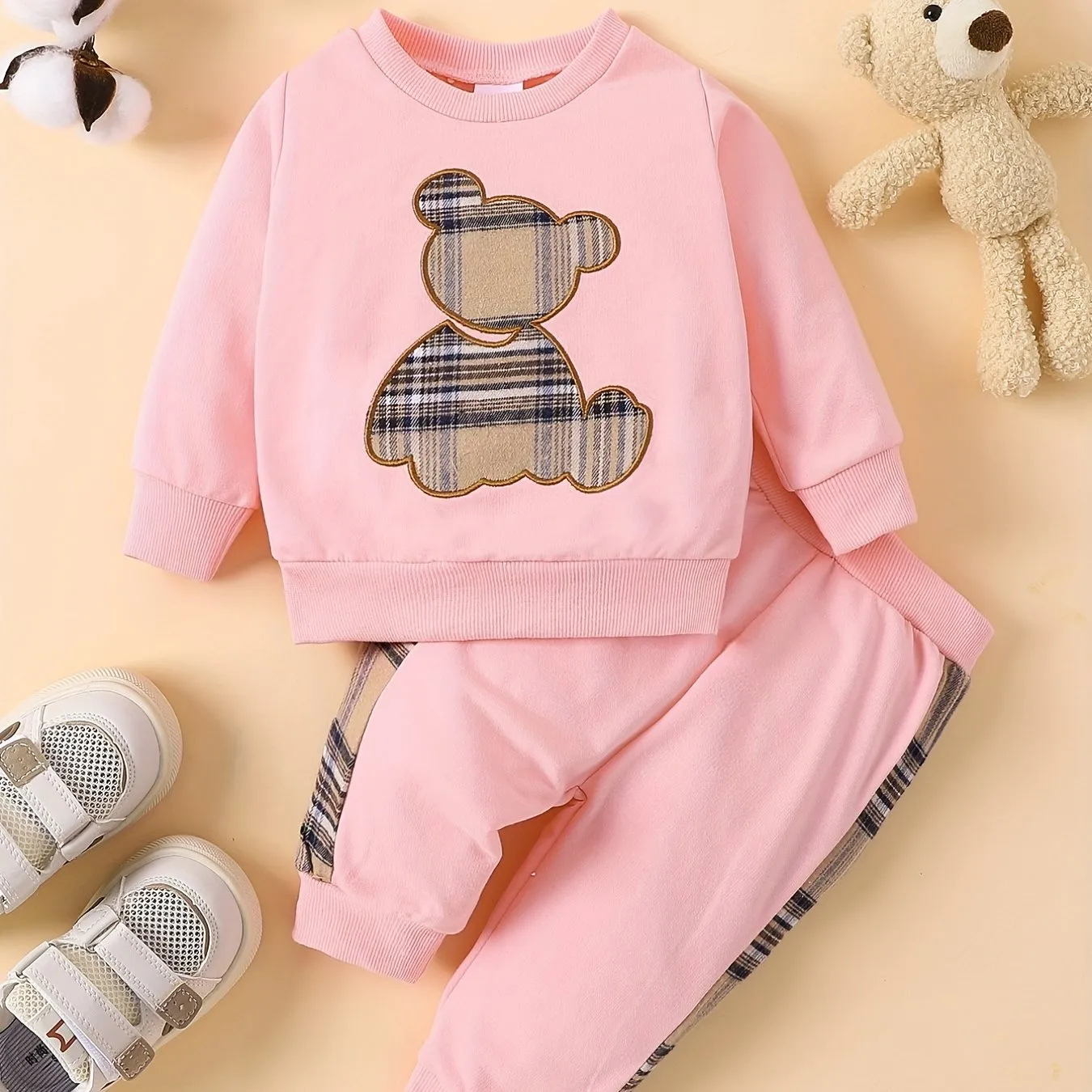 Adorable Bear Embroidered Baby Outfit Set