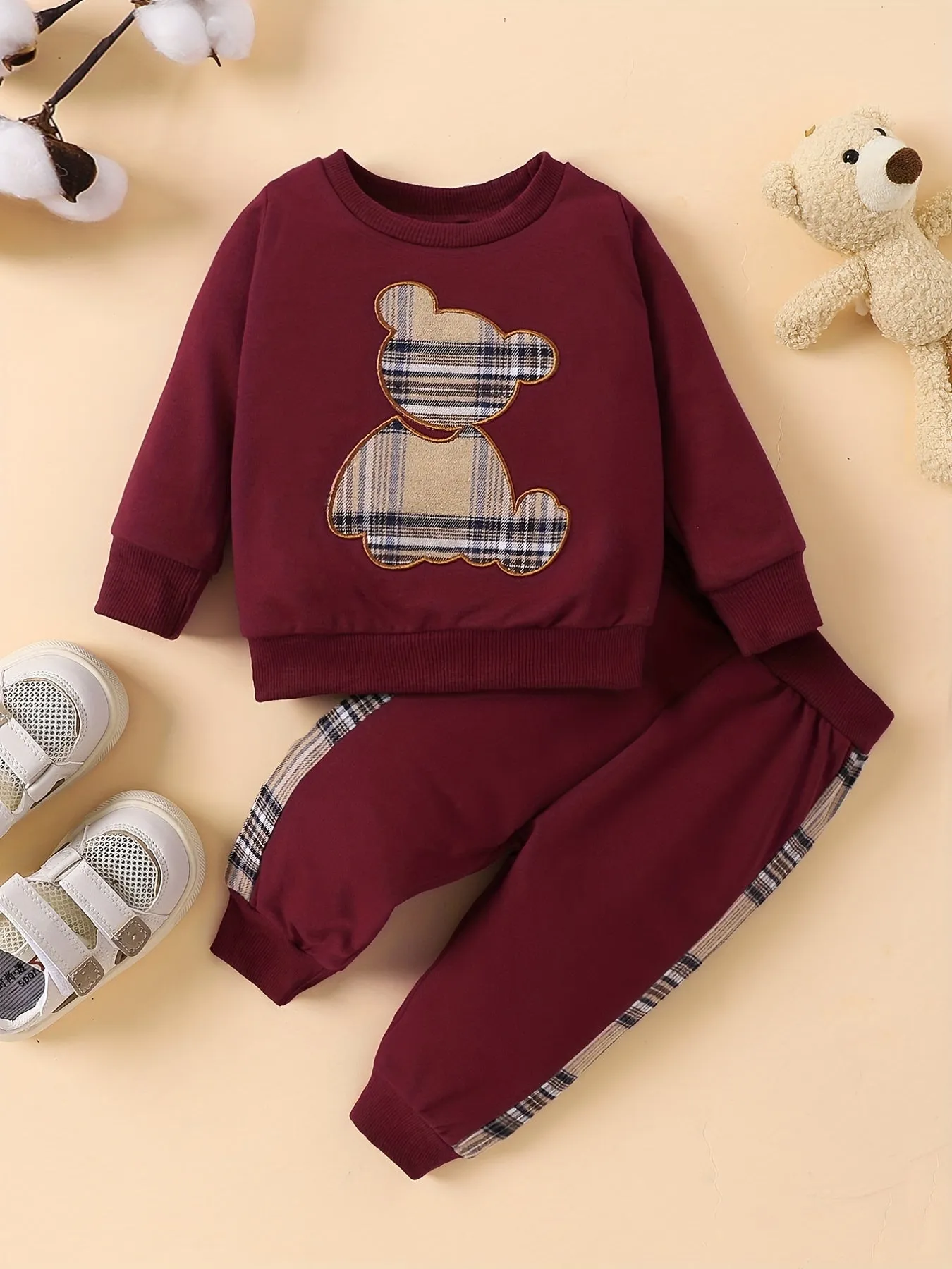 Adorable Bear Embroidered Baby Outfit Set