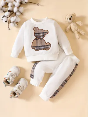 Adorable Bear Embroidered Baby Outfit Set