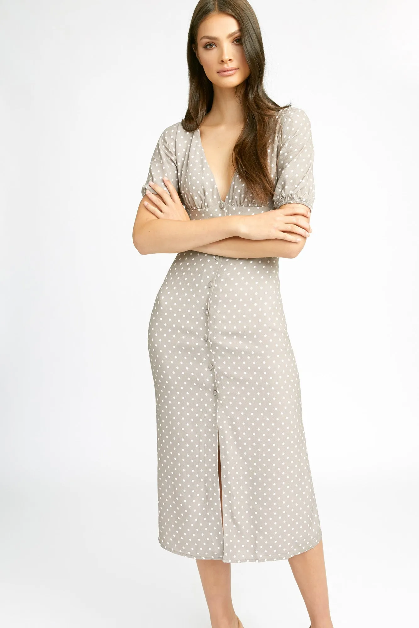 Alesha Spot Midi Dress