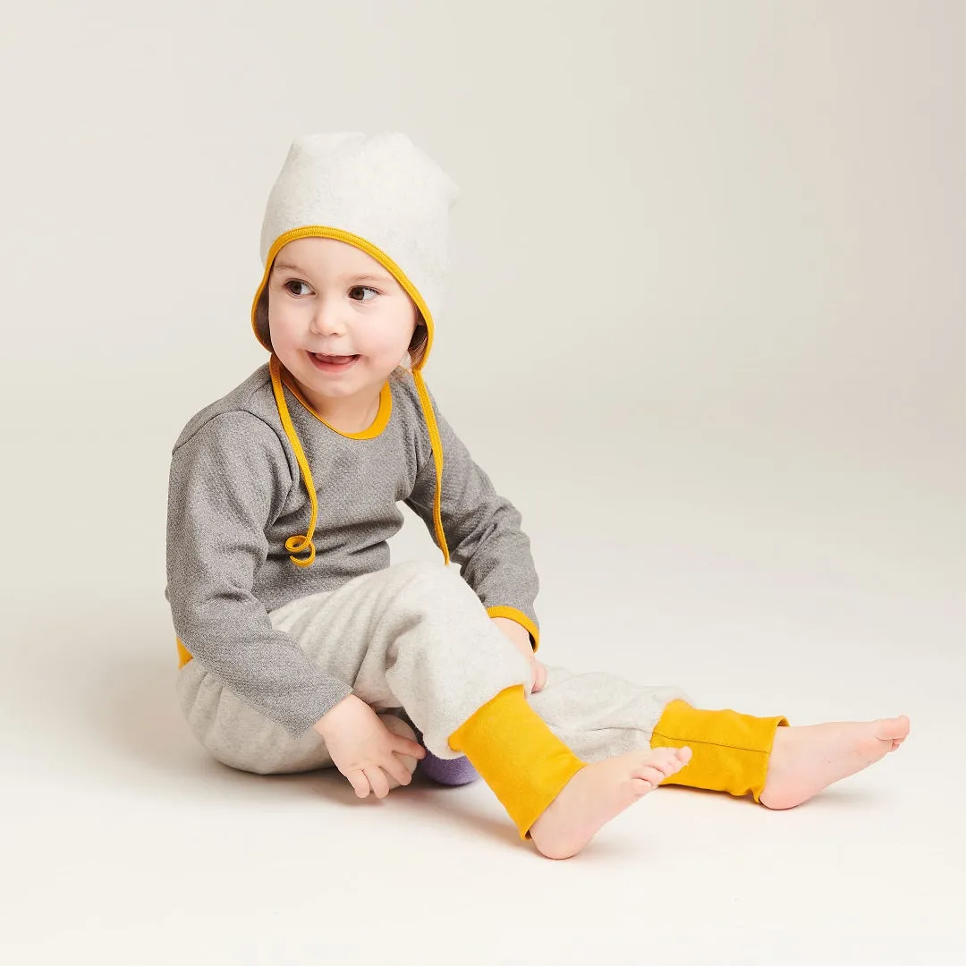 Baby fleece pants "Fleece Grey/Mustard"