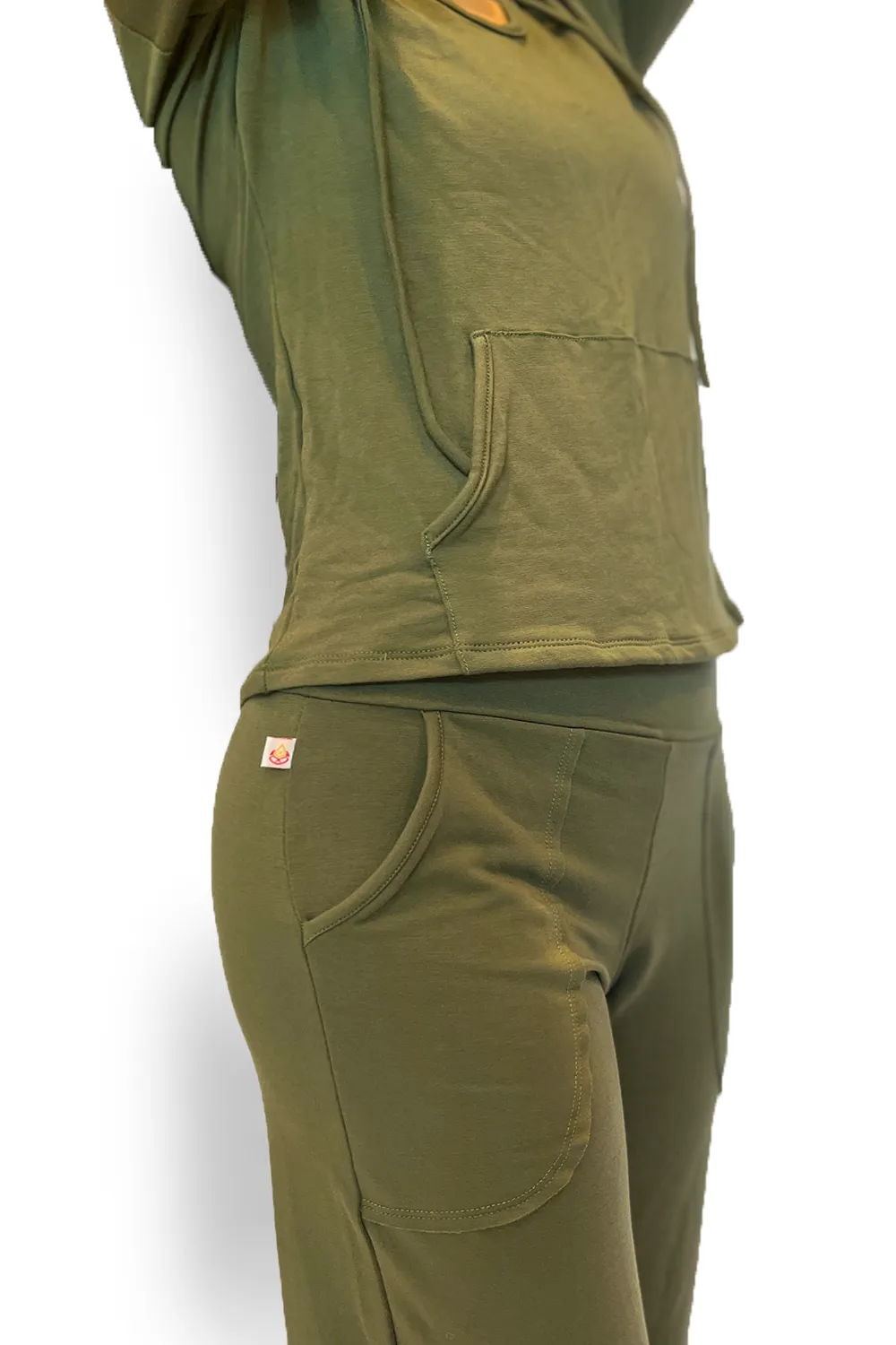 Bora-Bora Comfy Pants, Green, Fleece Comfy Viscose