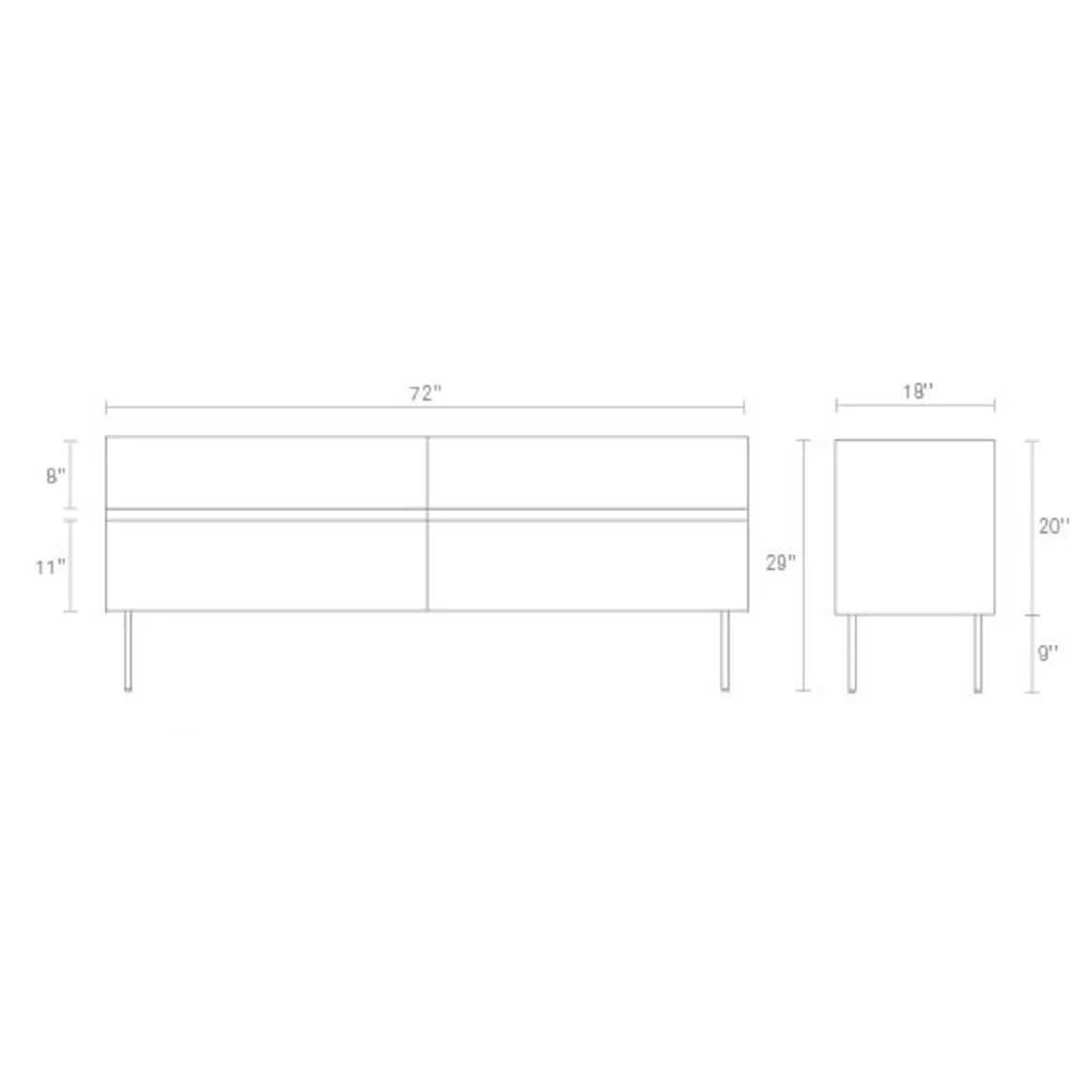 Clad 4 Drawer Dresser