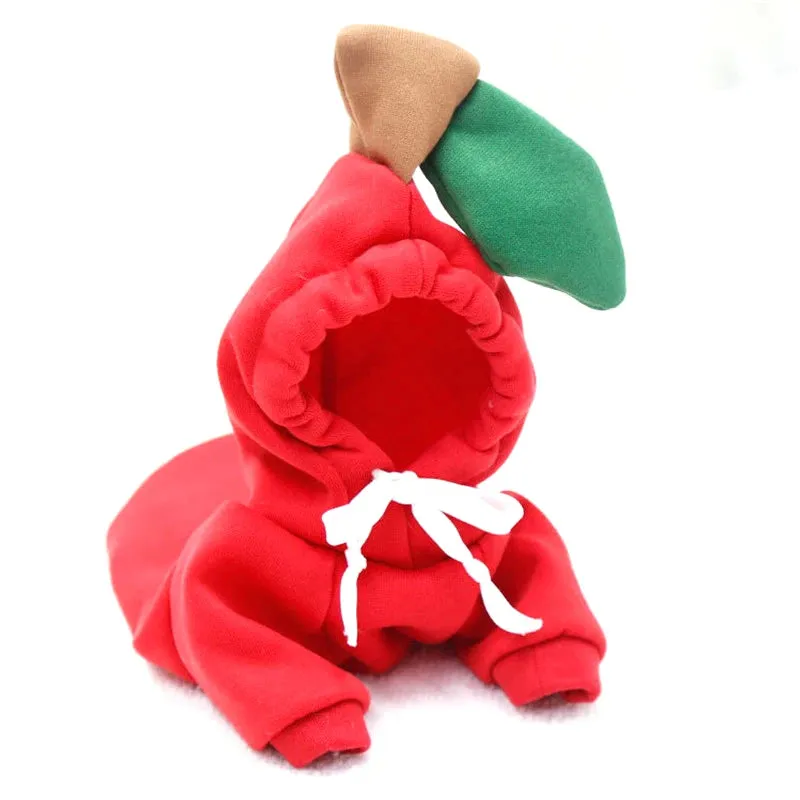 Cute Fruit Dog Hoodie - Warm Fleece Clothes for Small & Medium Pets