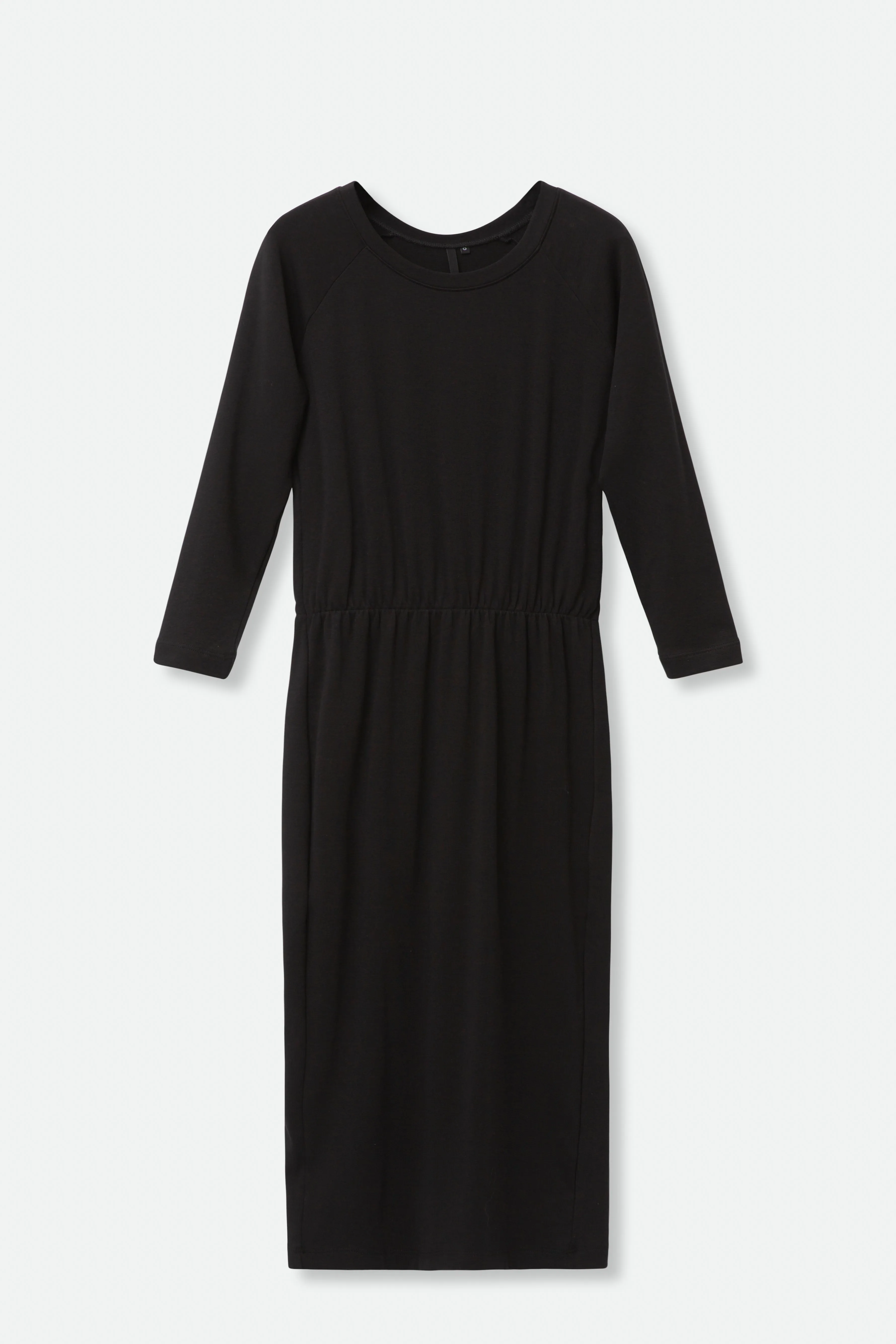 DAKOTA OPEN NECK RAGLAN SLEEVE DRESS IN PIMA COTTON STRETCH