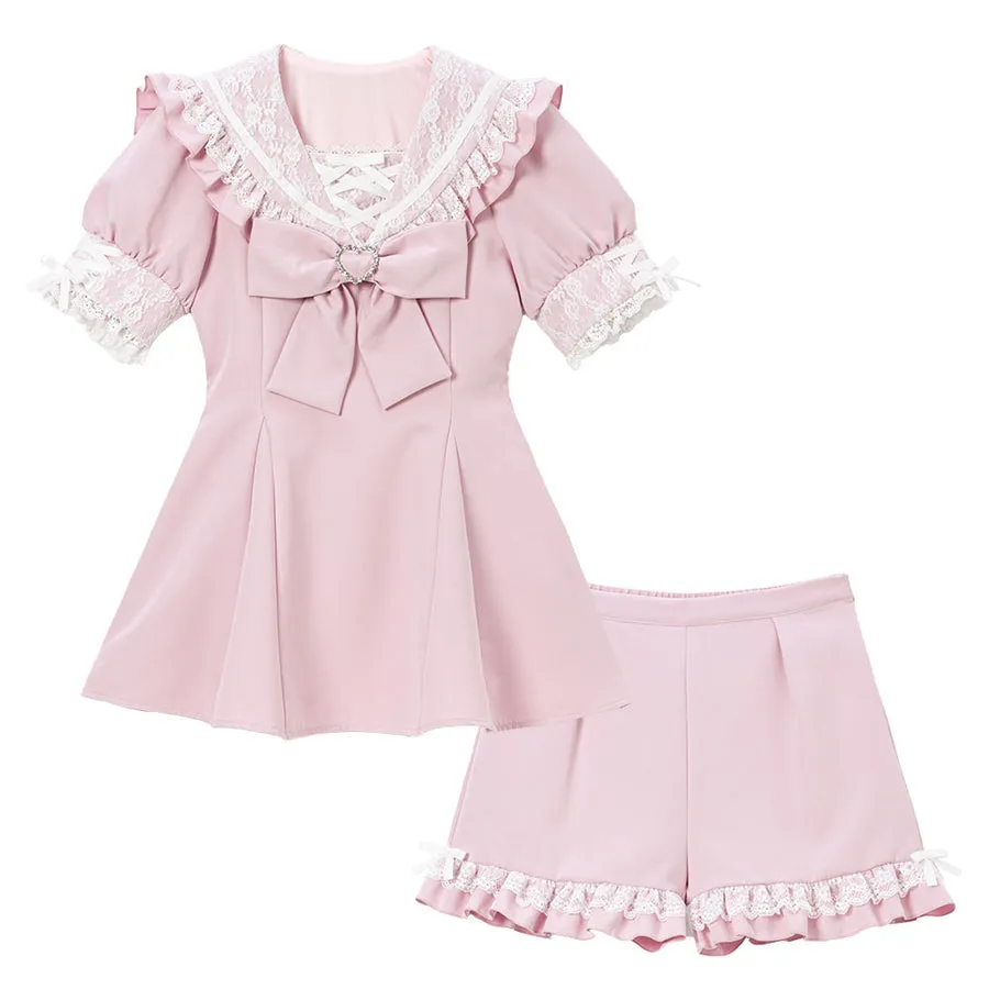 Dear My Love jirai kei sailor tunic & shorts set