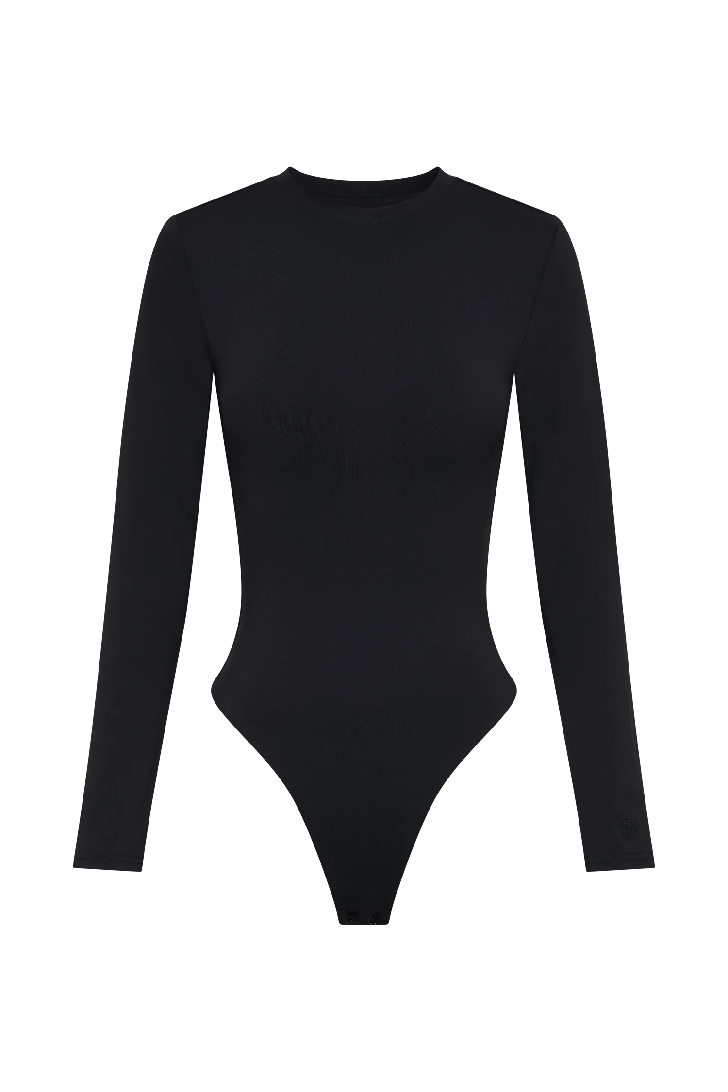 Delilah Long Sleeve Crew Neck Bodysuit - Black