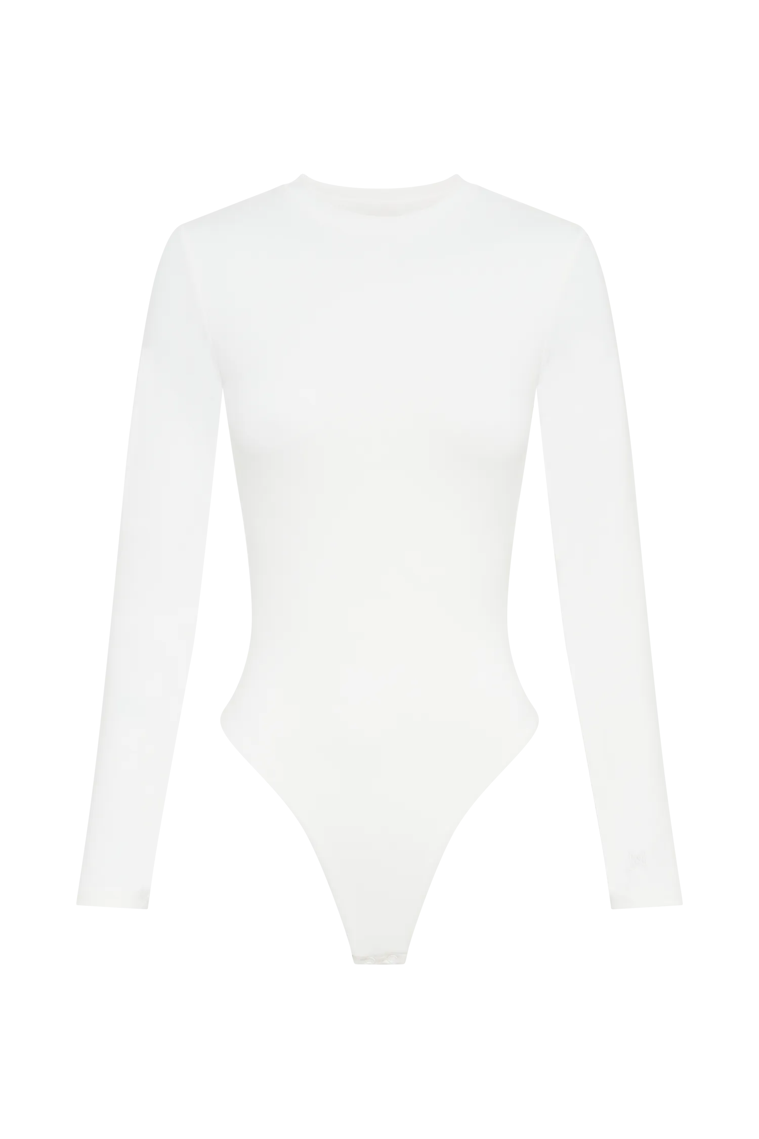 Delilah Long Sleeve Crew Neck Bodysuit - White