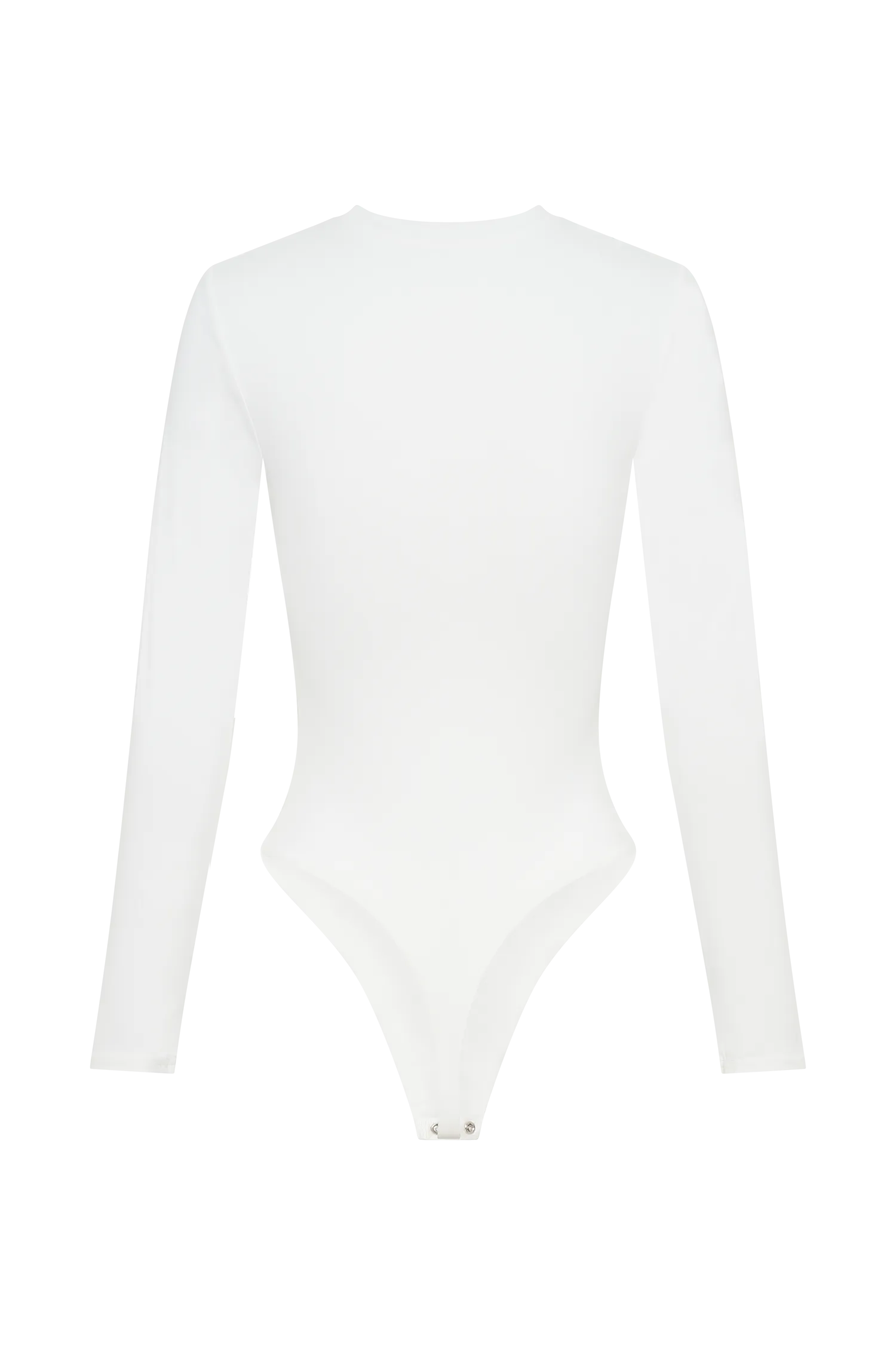 Delilah Long Sleeve Crew Neck Bodysuit - White