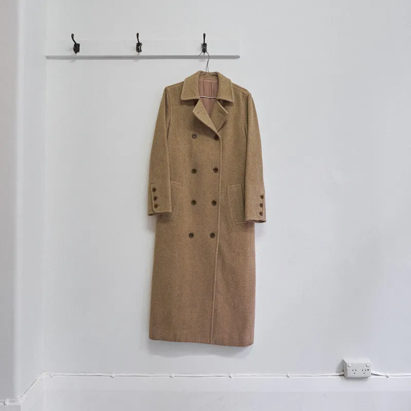 double breasted melton overcoat