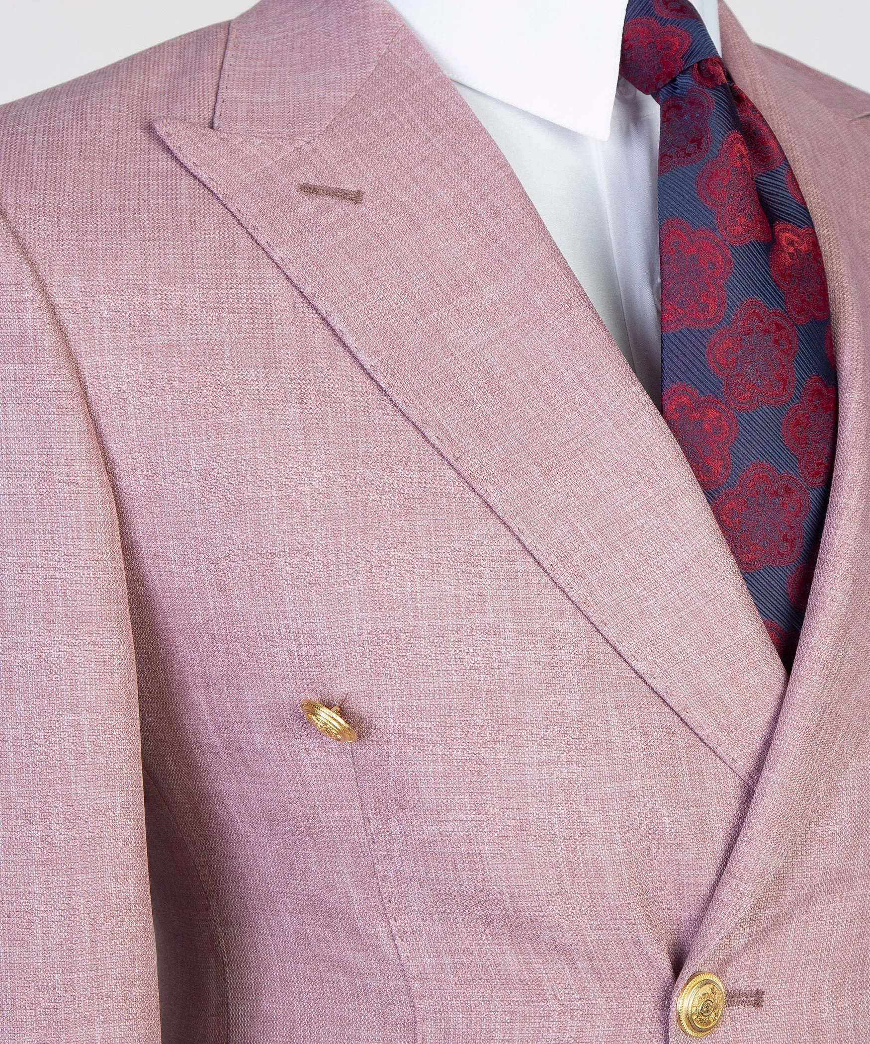 Double-Breasted Oyster Pink Suit