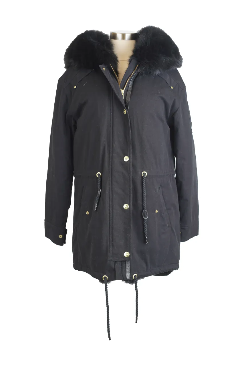 Down Filled Zipper Fur Lining Parka