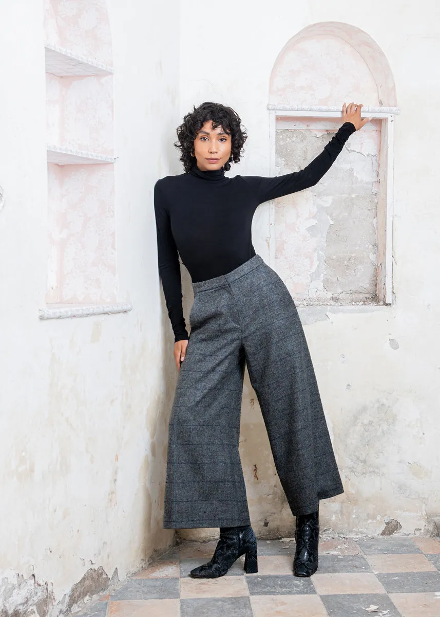 Enya Tweed Culottes - Grey Check