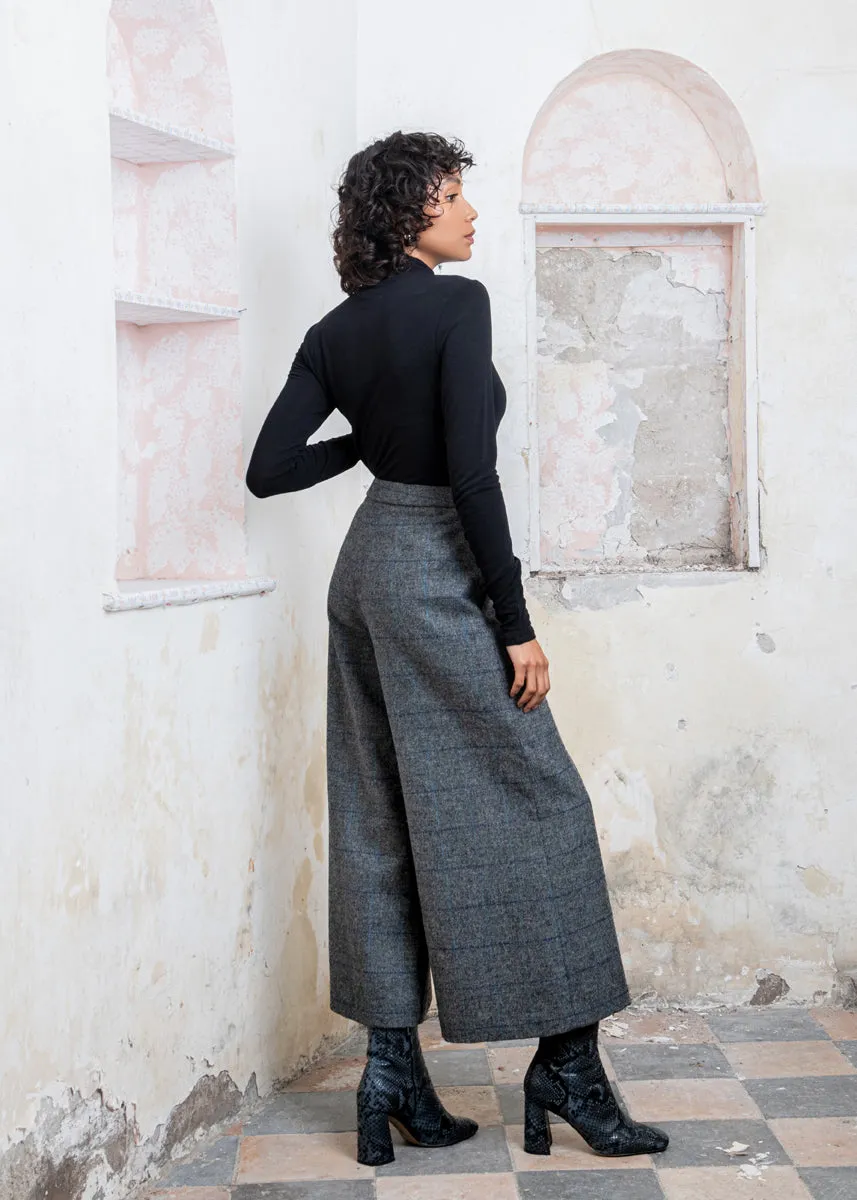 Enya Tweed Culottes - Grey Check