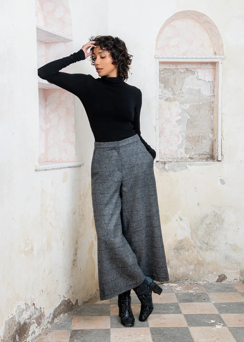 Enya Tweed Culottes - Grey Check