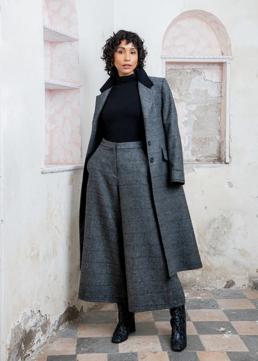 Enya Tweed Culottes - Grey Check