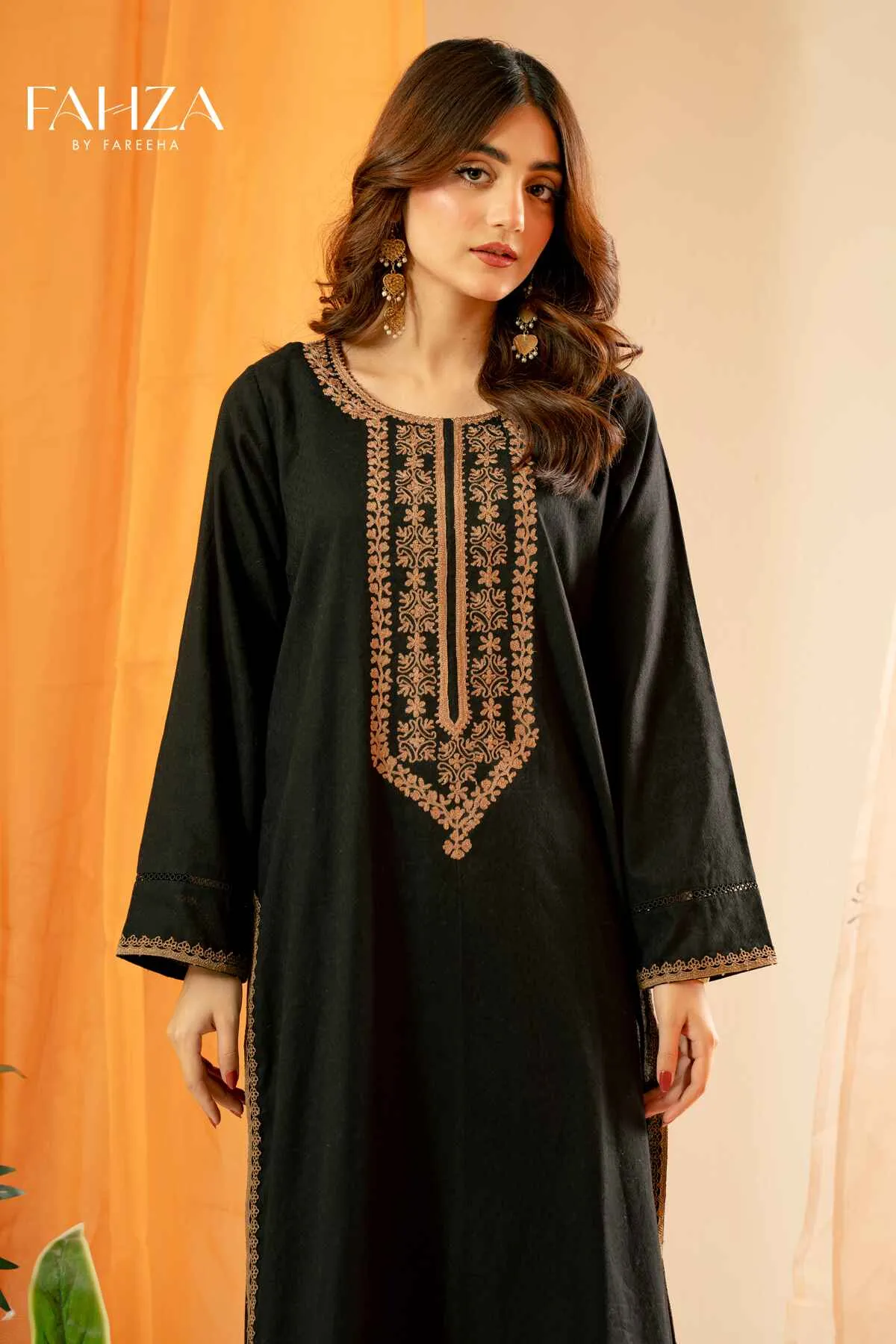 Fahza by Fareeha - Selene - Black - Cotton Lawn - 2 Piece