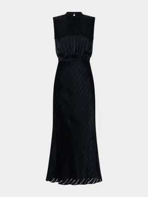 Fleur F Silk Dress in Black