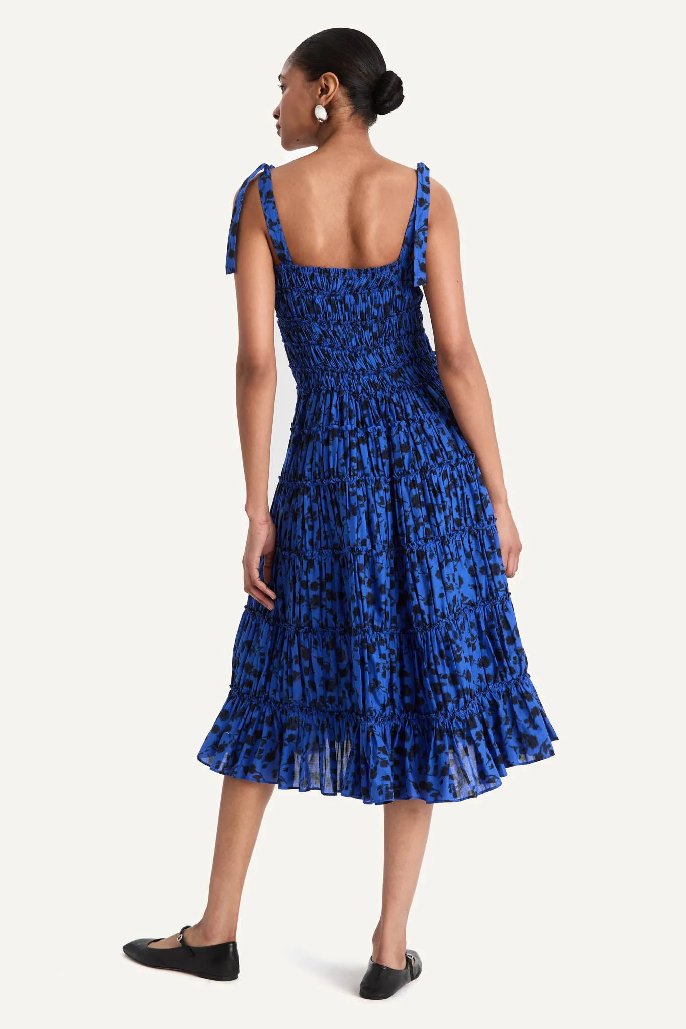 Galet Dress in Cobalt Ink Floral Print