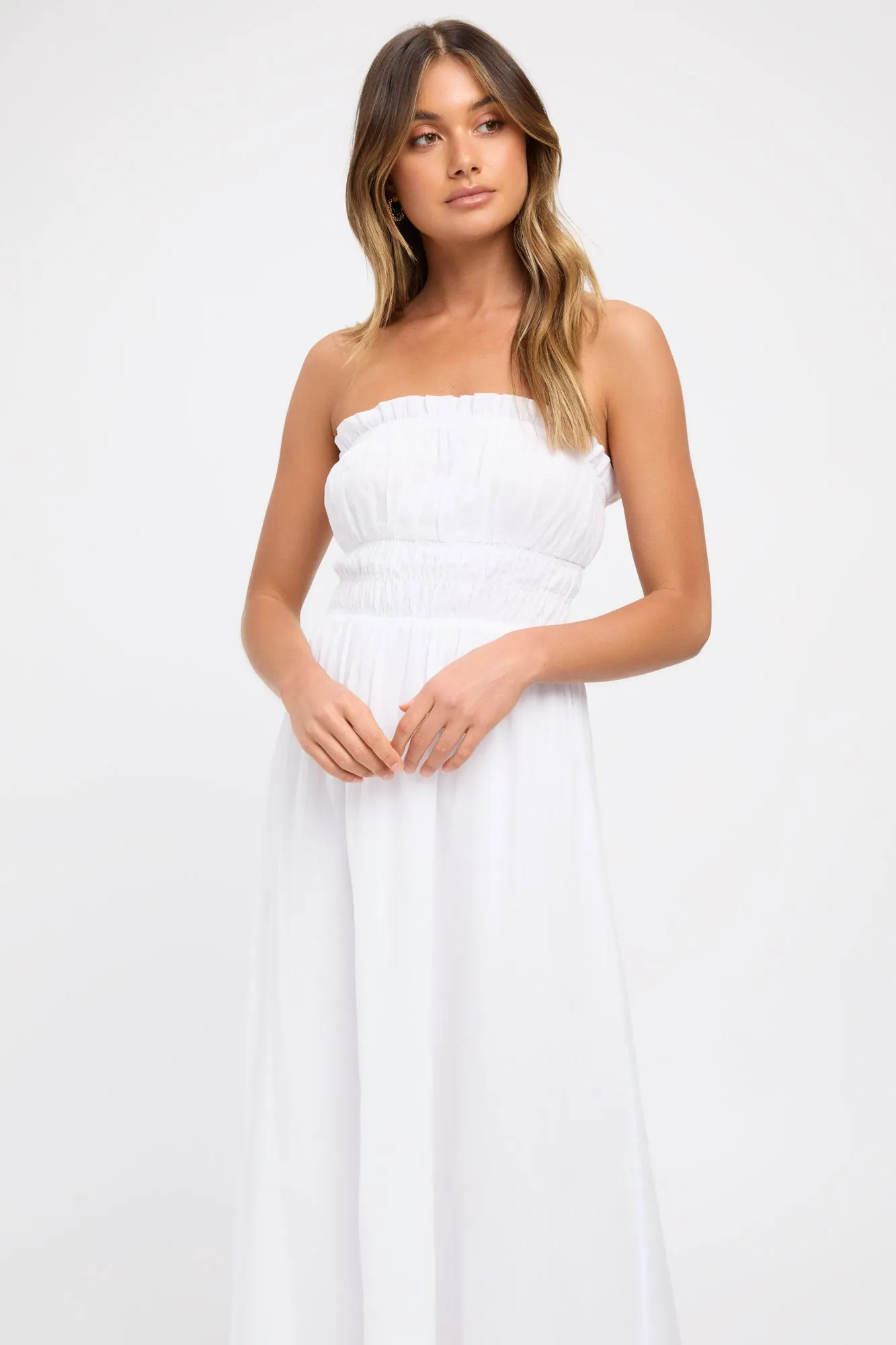 Georgette Strapless Dress