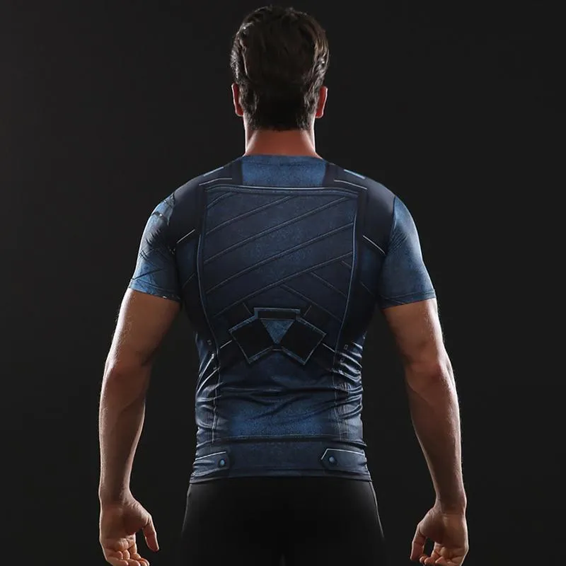 Infinity War WINTER SOLDIER Short Sleeve Compression Shirt for Men