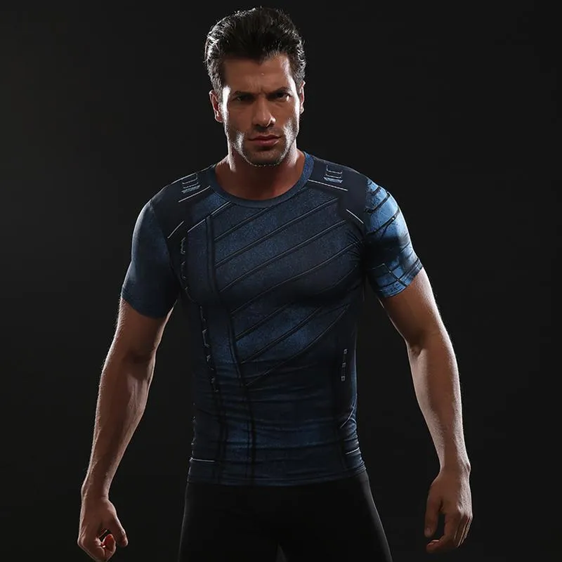 Infinity War WINTER SOLDIER Short Sleeve Compression Shirt for Men