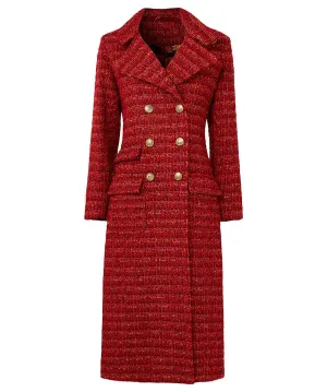 Joe Browns Size 12 Maya Maxi Coat in Burnt Orange Tweed