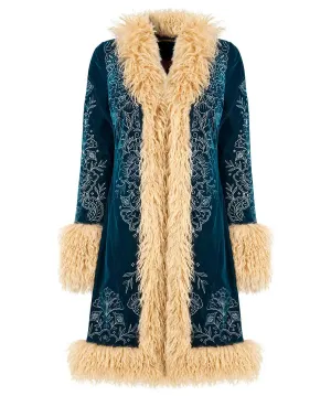 Joe Browns 16 Teal Boho Girl Embroidered Boutique Coat