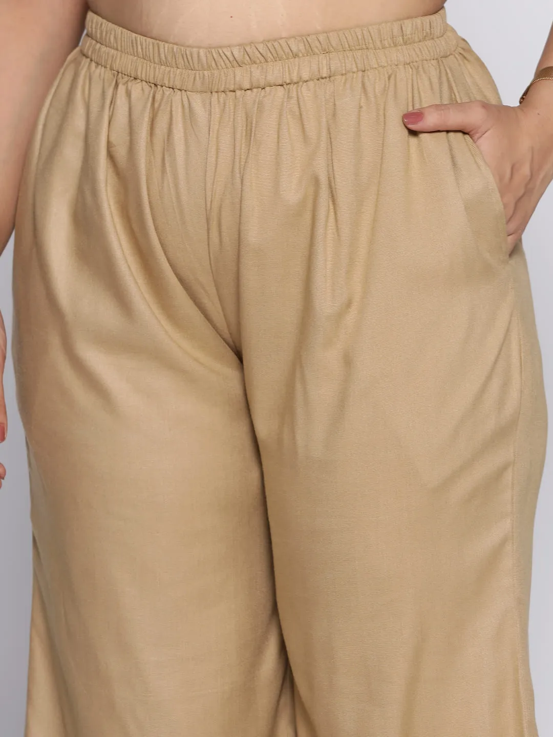 Khaki Rayon Culottes