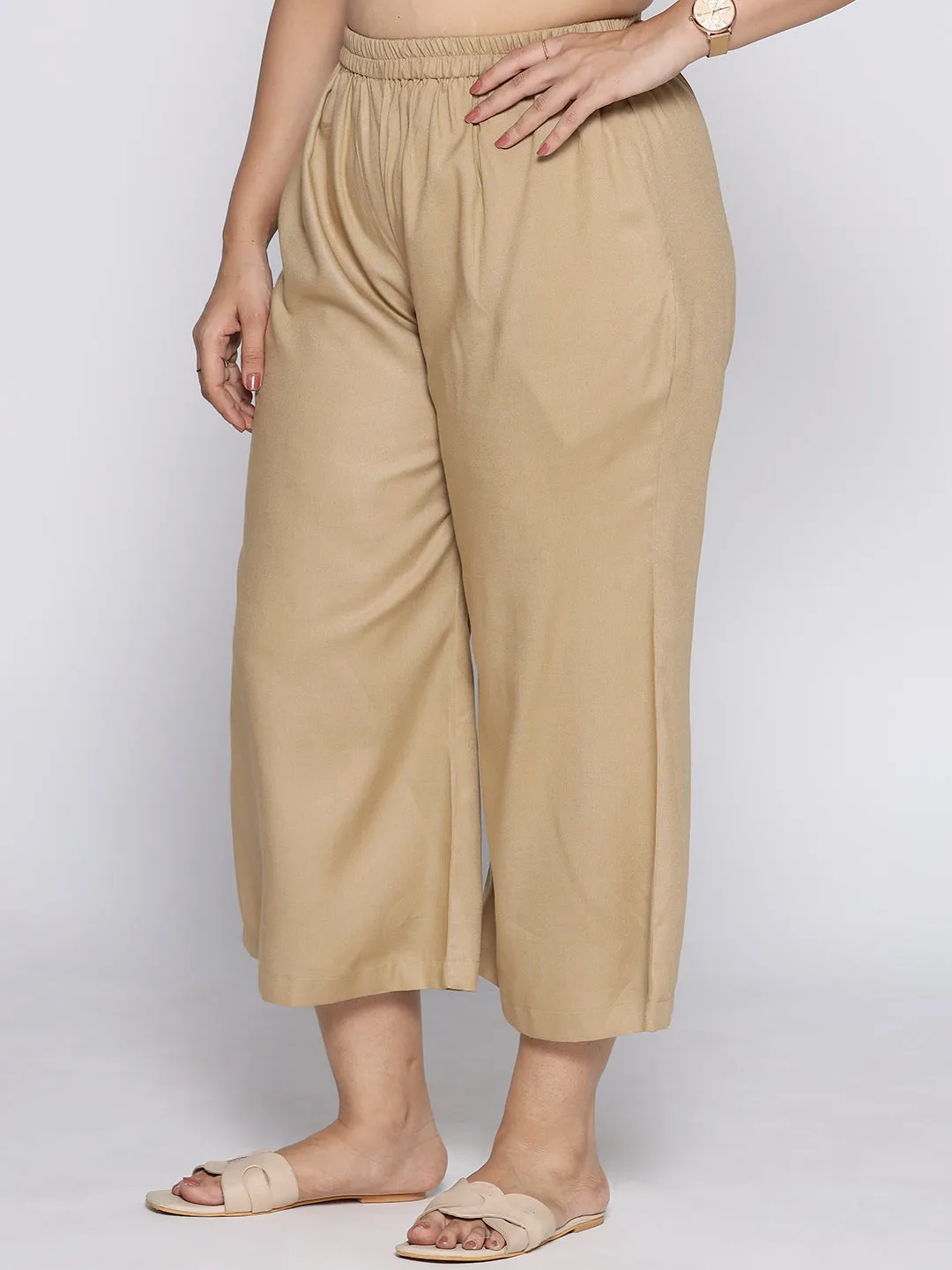 Khaki Rayon Culottes