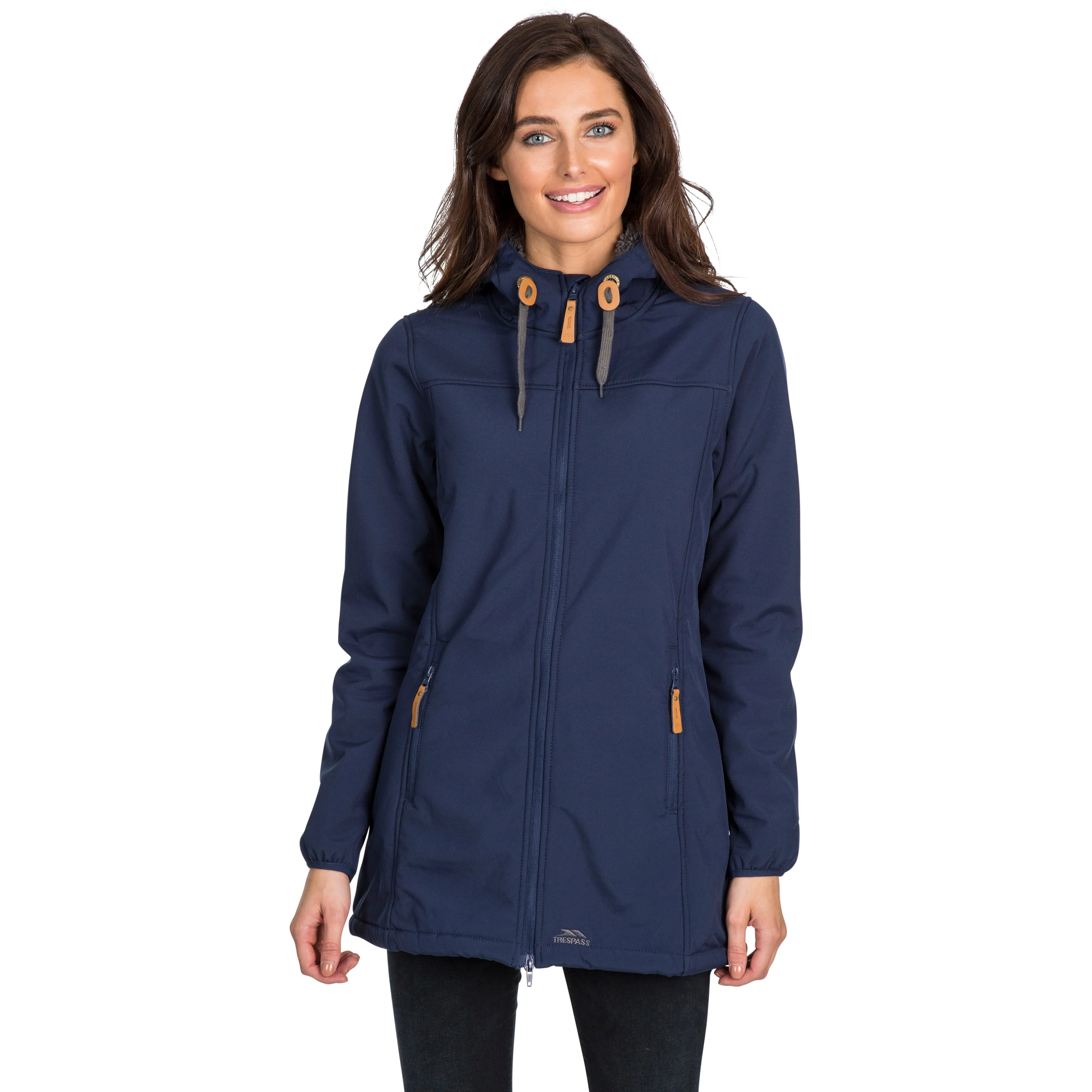 Kristen Women's Longer Length Softshell Jacket in Navy