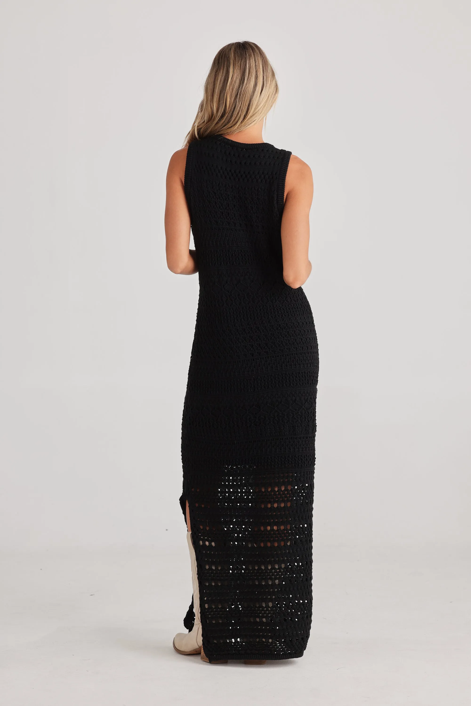 La Sol Crochet Dress - Black