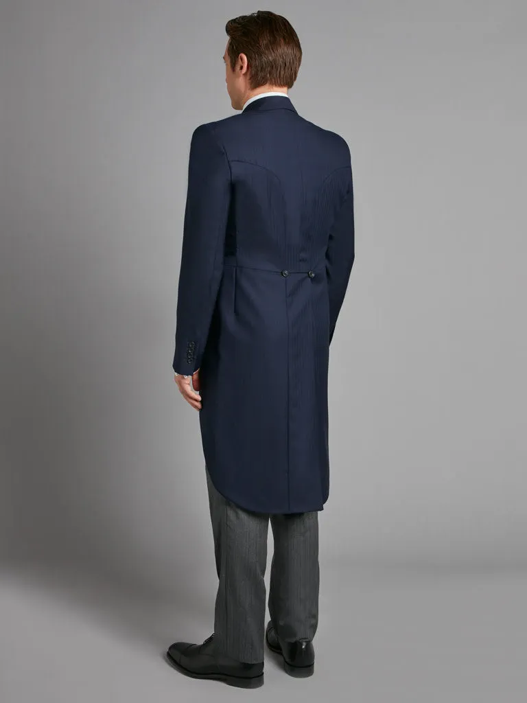 Luxury Morning Coat - Navy Herringbone