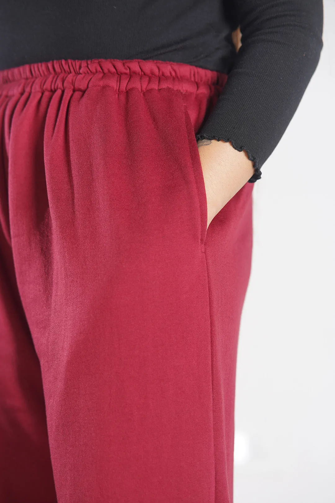 Maroon Fleece Palazzo