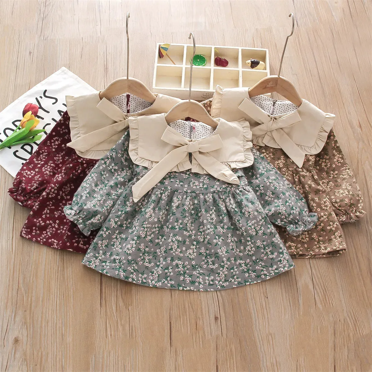 Meadow Floral Dress with Peter Pan Collar and Sash