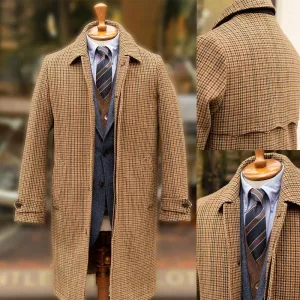 Men Houndstooth Overcoat Jacket Notch Lapel Single Breasted Blazer Tuxedos Coat High Quality Causal Prom Tailored