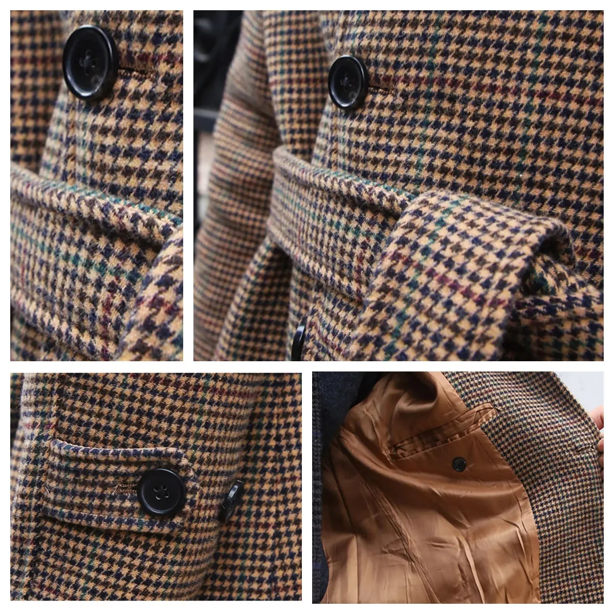 Men's Houndstooth Balmacaan Coat