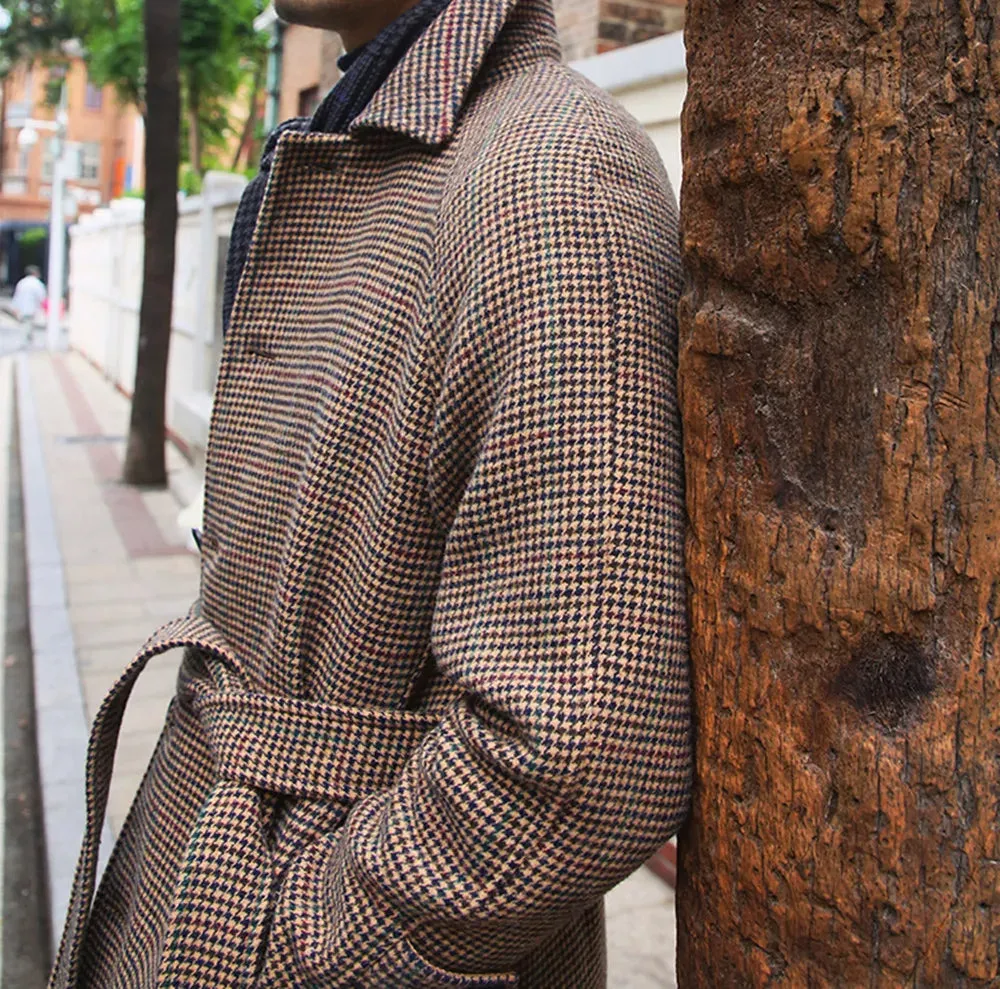 Men's Houndstooth Balmacaan Coat