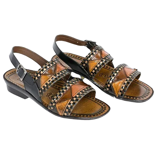 Opela Rodrigo Black Multi Leather Sandal