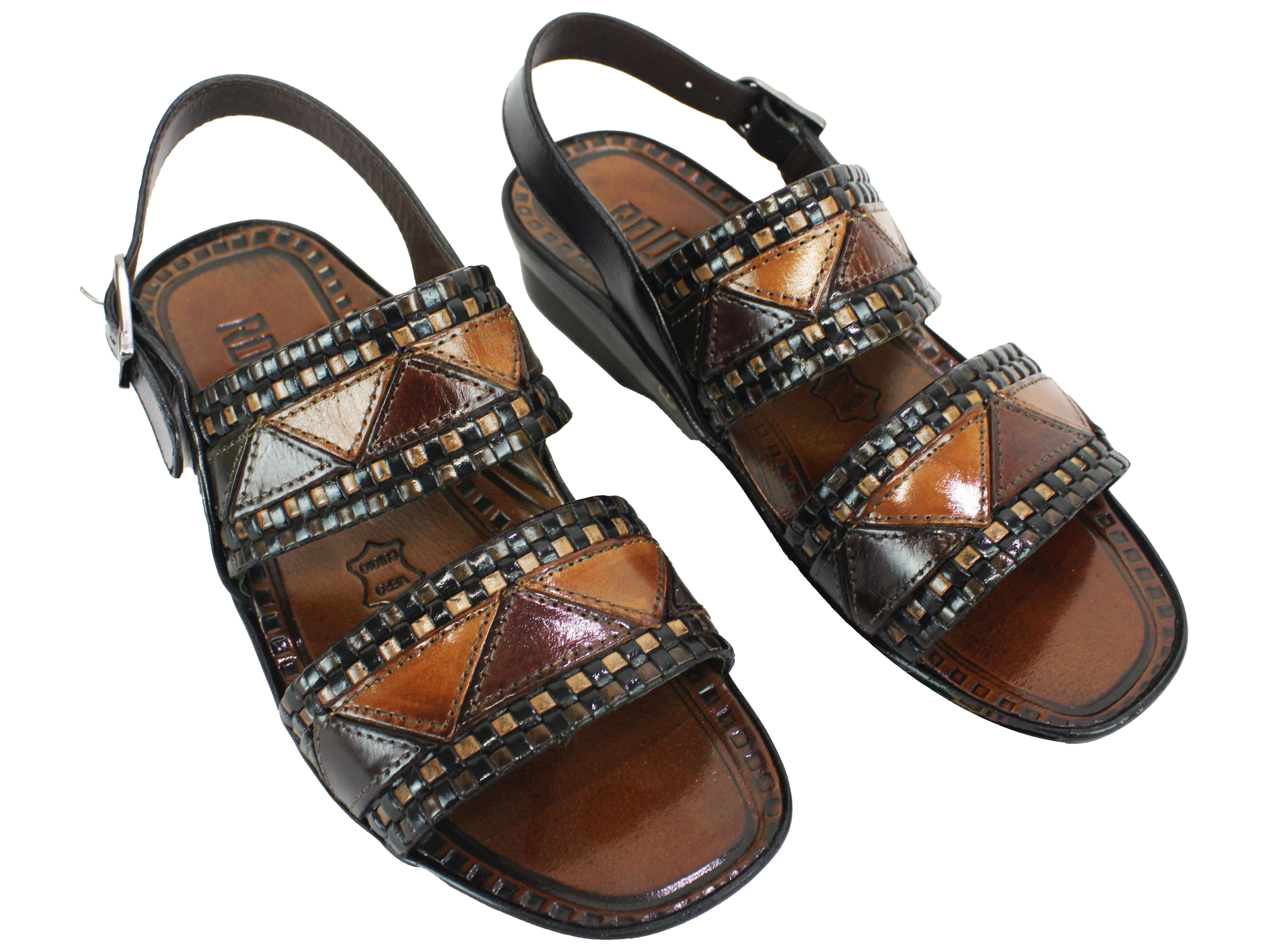 Opela Rodrigo Black Multi Leather Sandal