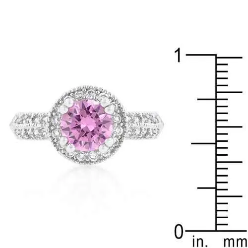 Pink Halo Engagement Ring