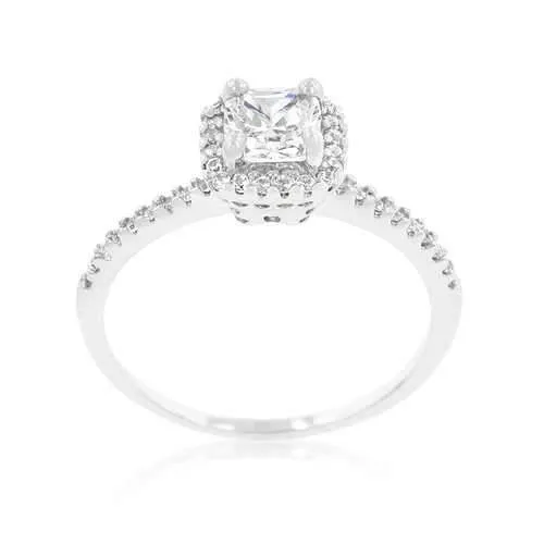 Princess Cut Halo Engagement Ring