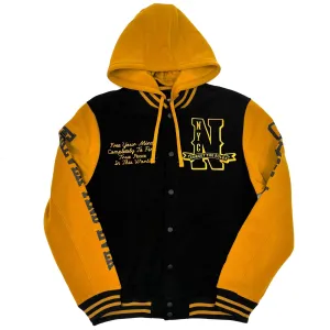 REBEL MINDS Forever and Ever Graphic Varsity Hoodie Jacket